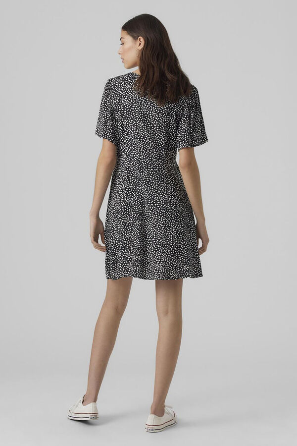 Vero Moda Vestido corto con botones Negro