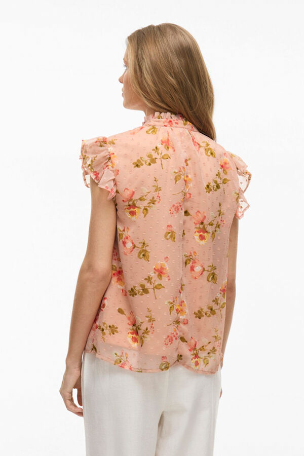 Vila Blusa plumeti estampada Rosa