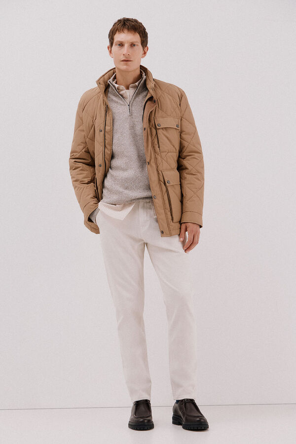 Cortefiel Chaqueta acolchada rombo Camel