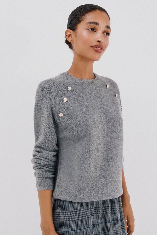 Cortefiel Camisola de toque suave Cinzento