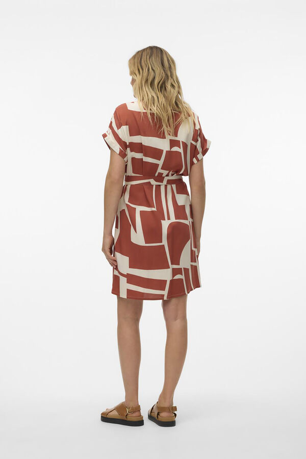 Vero Moda Vestido corto de manga corta Gris