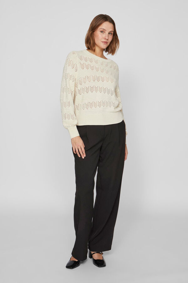 Vila Top de punto calado Gris