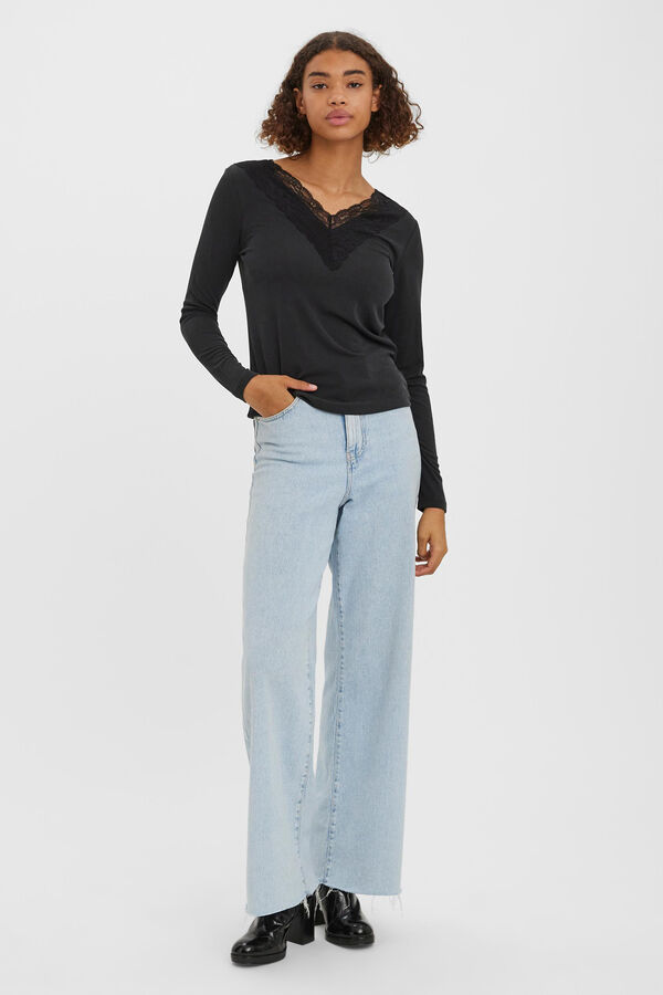 Vero Moda Jersey con encaje Negro
