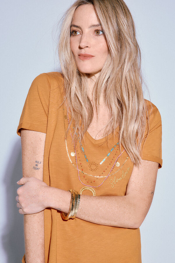 Slowlove Camiseta manga curta Dourado