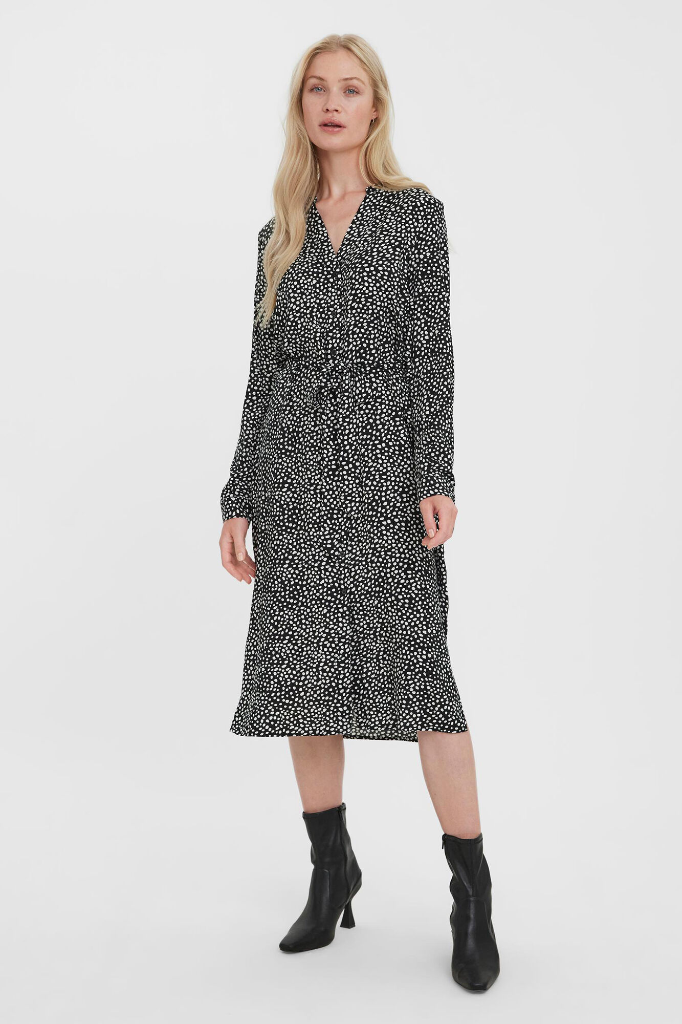 Vero Moda Vestido camisero estampado