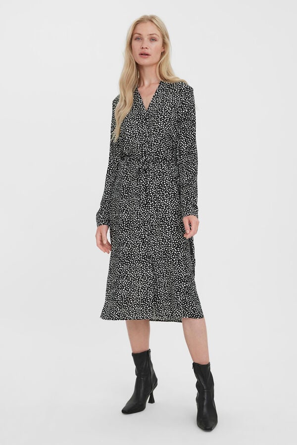 Vero Moda Vestido camisero estampado Negro
