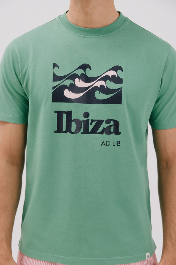 Cortefiel Camiseta gr&aacute;fica Ibiza Verde