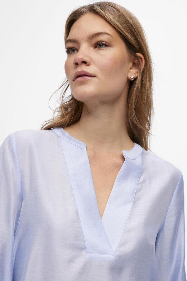 Object Blusa de manga larga y escote de pico Azul