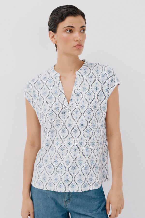 Cortefiel Camiseta de malha perfurada Multicolorido