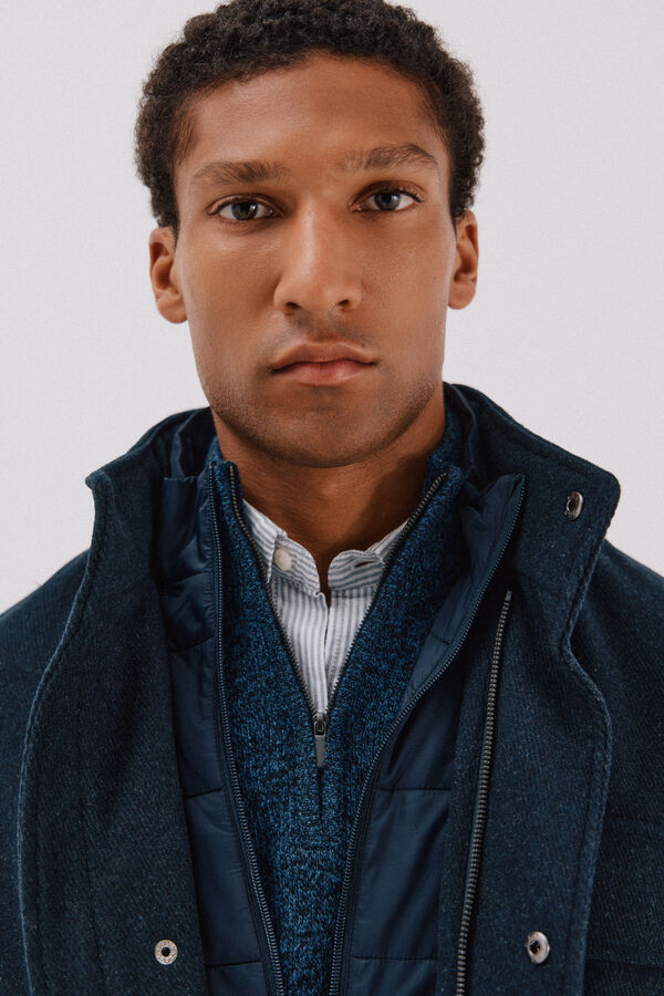 Cortefiel Abrigo vistas desmontables Azul marino