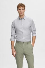Selected Camisa de manga comprida elegante 100% algod&atilde;o Azul