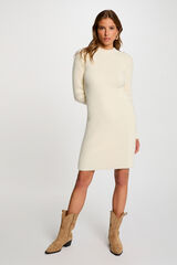 Morgan Vestido curto de malha justa Ecru