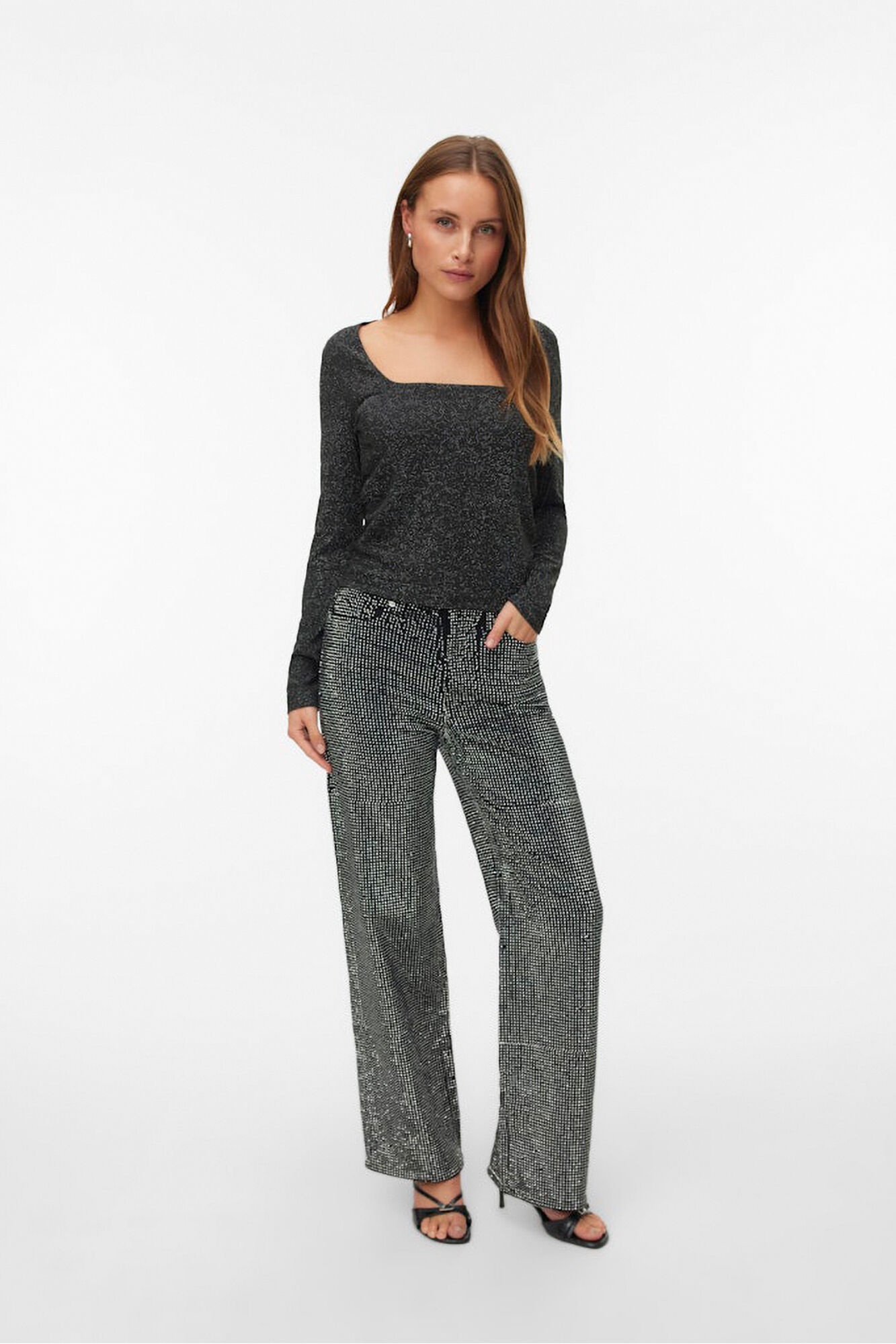 Vero Moda Top de manga larga escote cuadrado