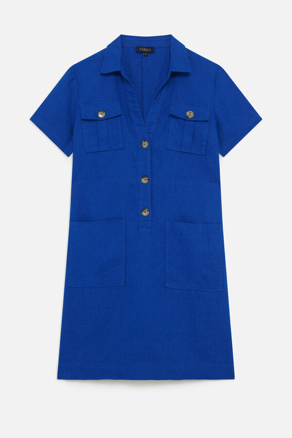 Caroll Vestido 100% linho Azul