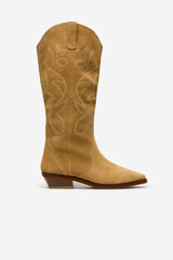 Cortefiel Bota cowboy serraje Beige