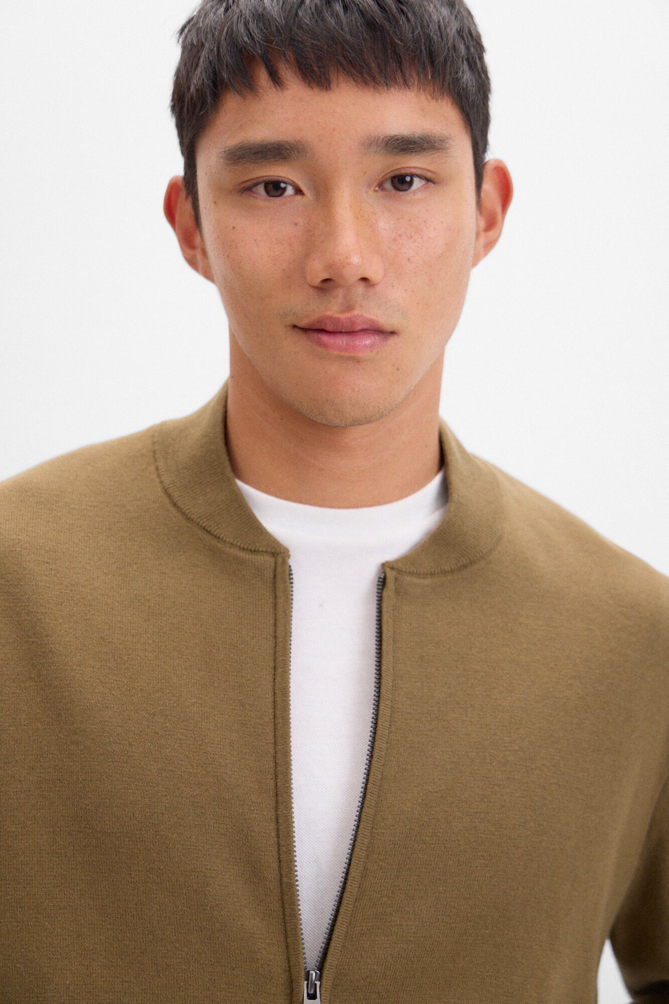 Cortefiel C&aacute;rdigan punto algod&oacute;n bomber cierre cremallera