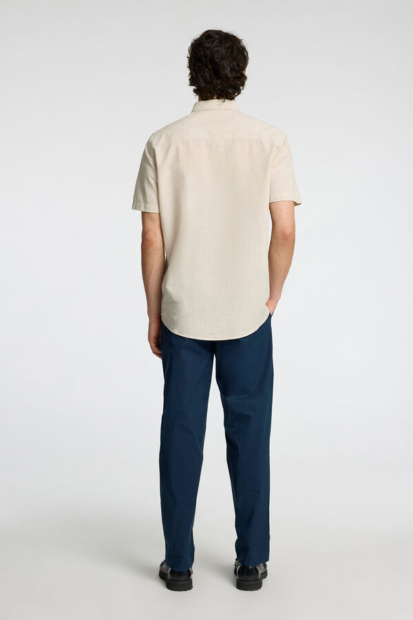 Selected Camisa de manga curta de linho Cinzento