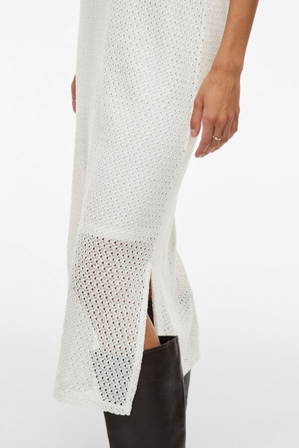 Vila Vestido midi de manga curta Branco