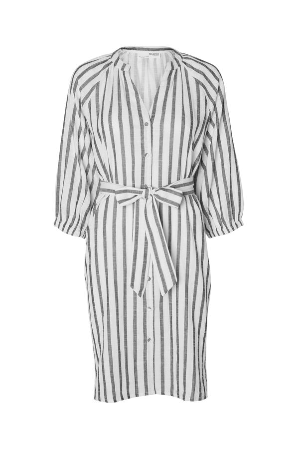 Selected Femme Vestido camisero Regular Fit confeccionado 100% con algod&oacute;n org&aacute;nico Blanco