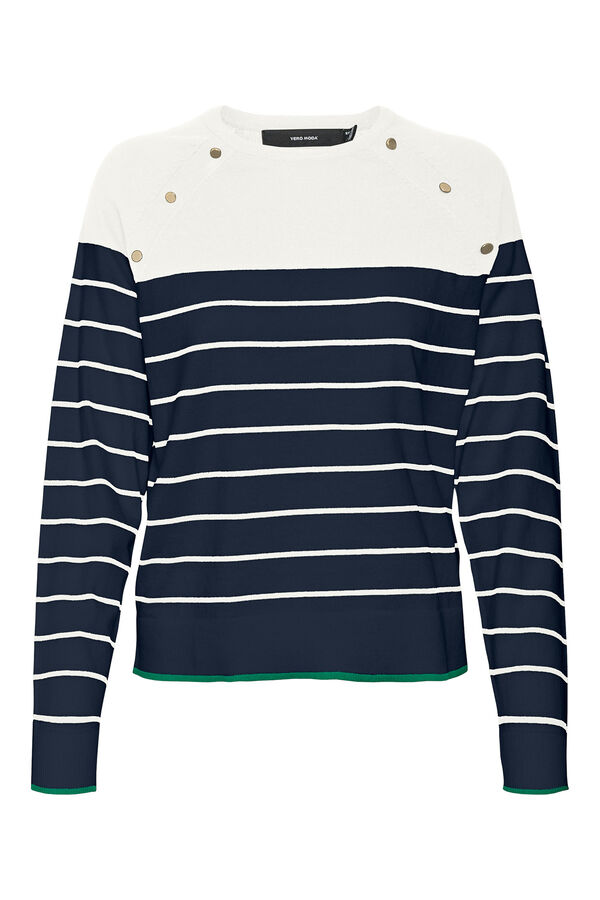 Vero Moda Jersey de punto cuello redondo Azul marino