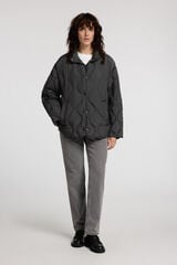 Selected Femme Casaco curto acolchoado de gola alta confeccionado com materiais reciclados. Preto