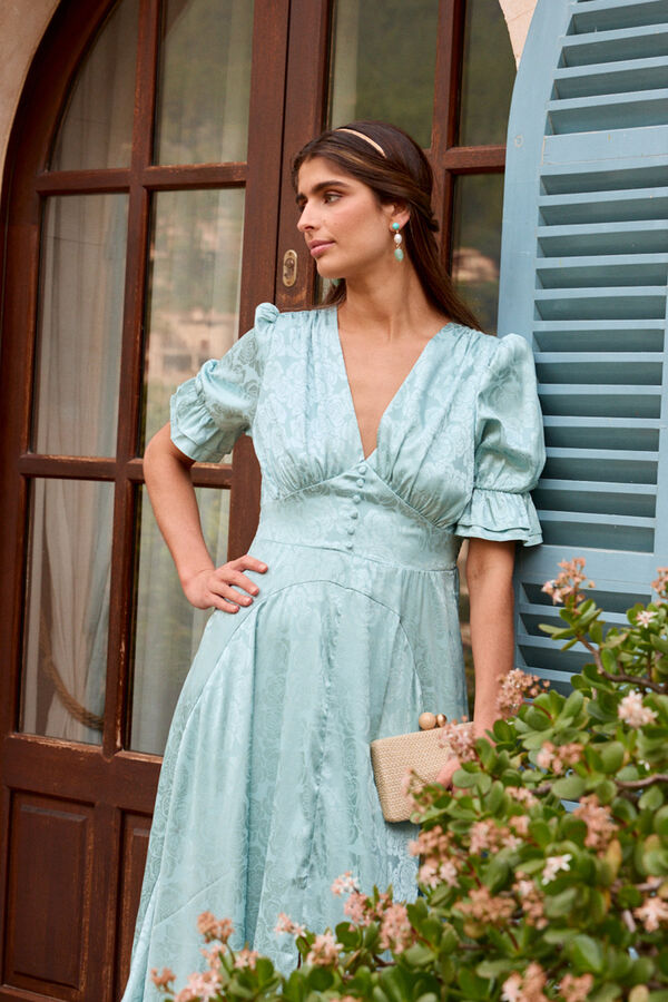 Polín Et Moi Vestido jacquard Sylvie Azul