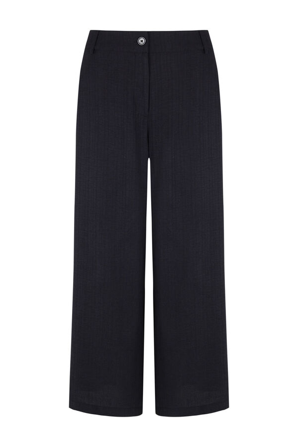 Cortefiel Pantal&oacute;n tobillero flu&iacute;do Negro