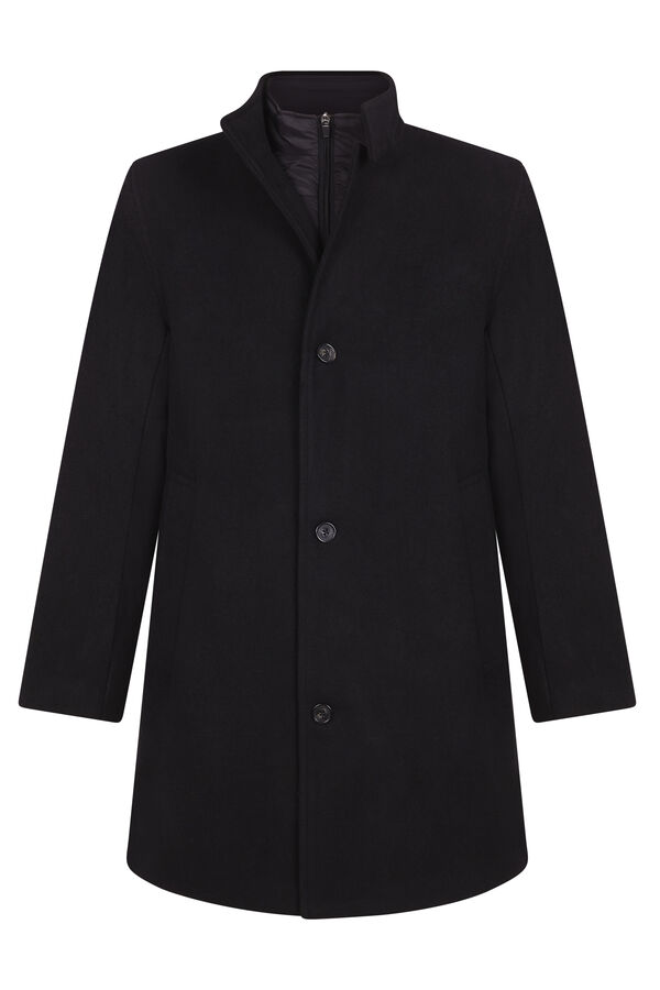 Cortefiel Abrigo cuello tira Negro