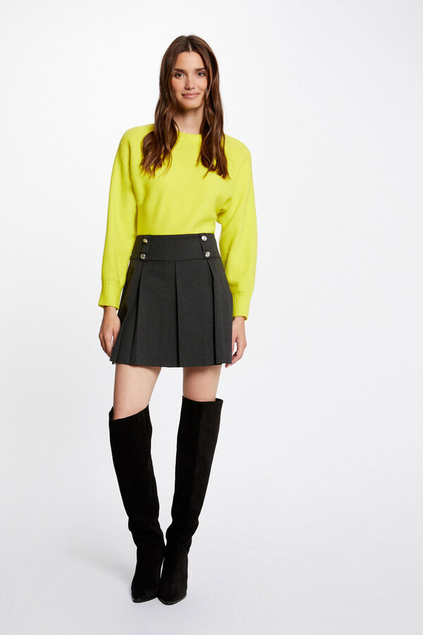 Morgan Falda evas con pliegues Negro