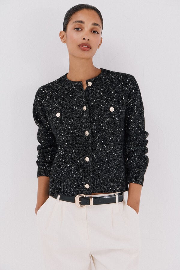 Cortefiel Chaqueta l&uacute;rex botones Negro
