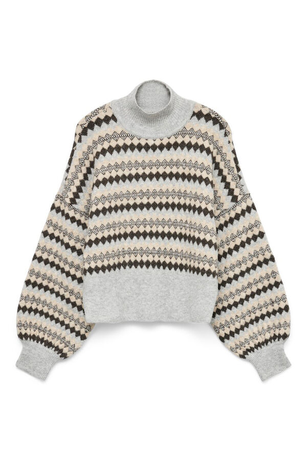Vero Moda Camisola de gola estampado Cinzento