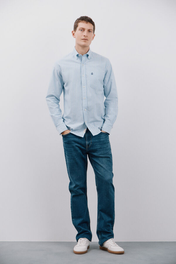 Cortefiel Camisa oxford rayas Azul