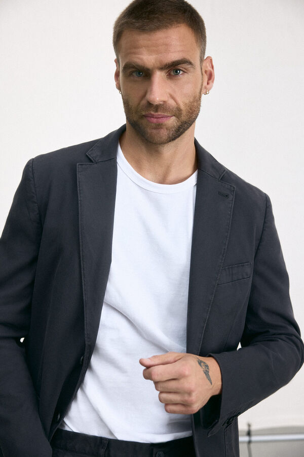 OOTO Blazer slim algodão  Cinzento