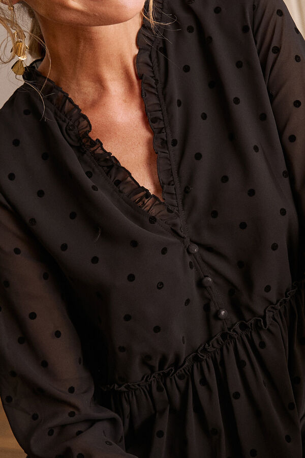 Pol&iacute;n Et Moi Vestido curto Alex Preto