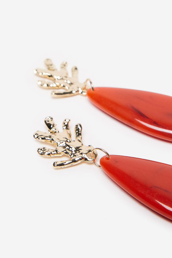 Cortefiel Brincos abacaxi resina Laranja