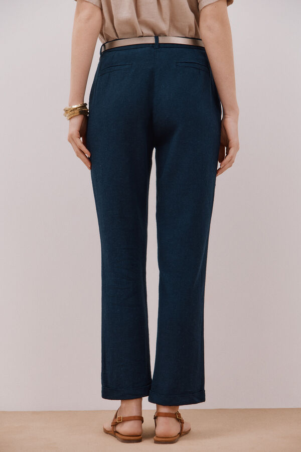 Cortefiel Cal&ccedil;as de linho Azul