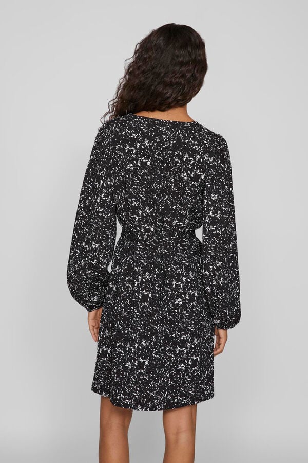 Vila Vestido curto estampado Preto