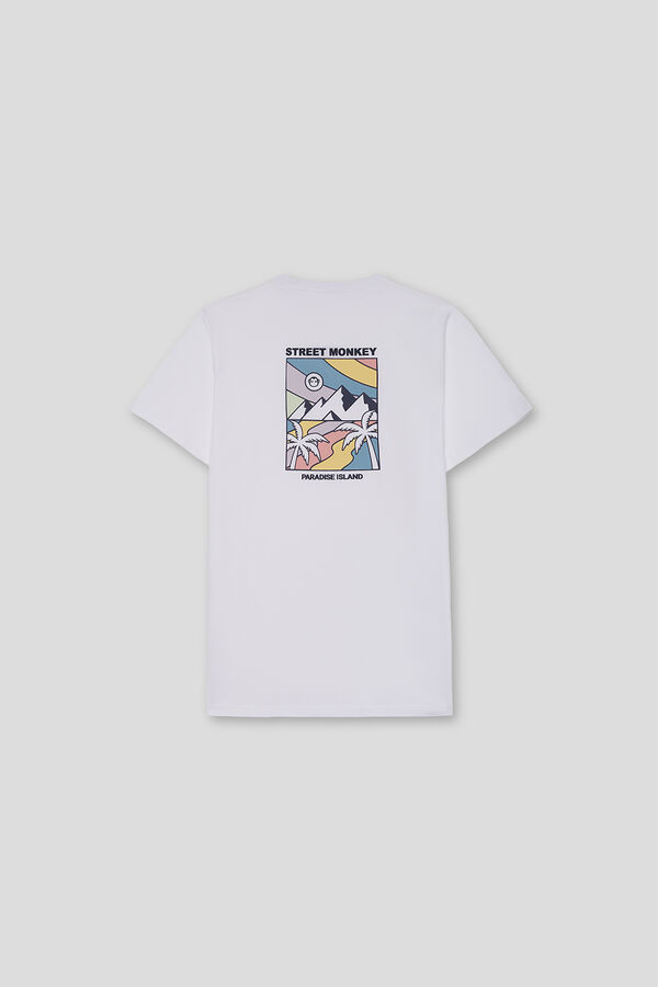 Street Monkey T-shirt manga curta Branco