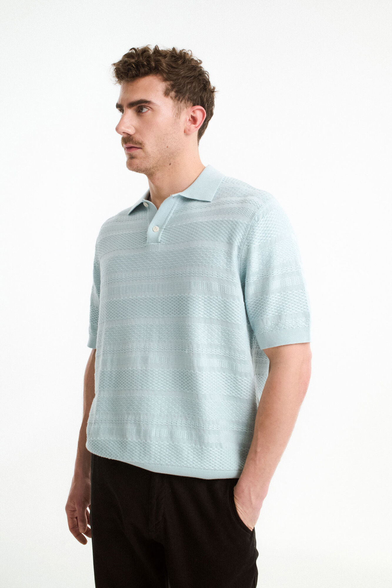 Selected Polo de punto estructura de manga corta