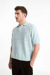 Selected Camisa polo de malha estruturada de manga curta  Azul