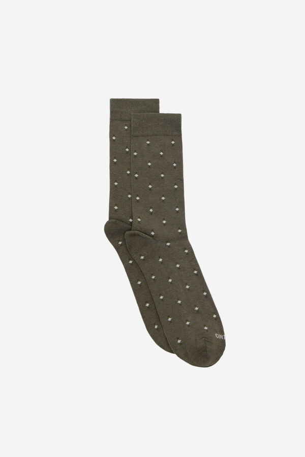 Cortefiel Meia micro desenho Verde