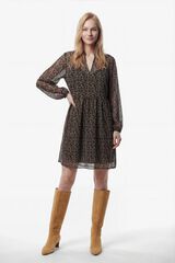 Vila Vestido curto de chiffon Preto