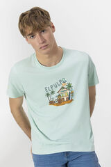 elPulpo Camiseta estampado Beach House Turquesa