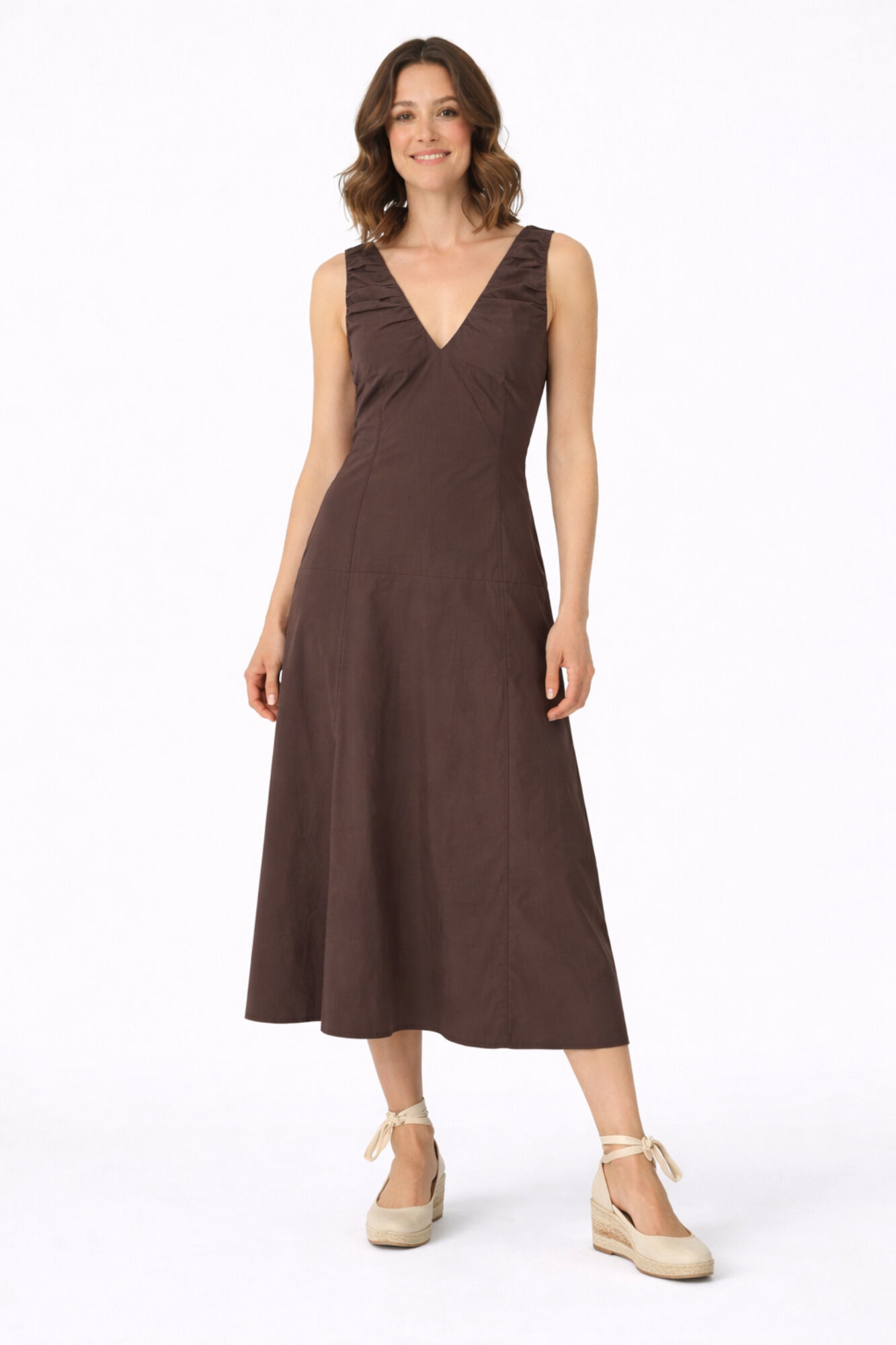 Vila Vestido comprido de al&ccedil;as em algod&atilde;o
