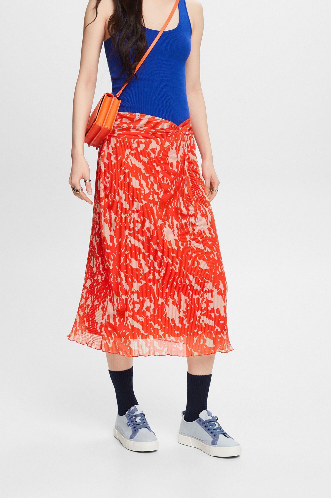 Esprit Falda estampada midi evas&eacute;