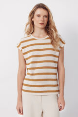 Cortefiel T-shirt textura riscas Dourado