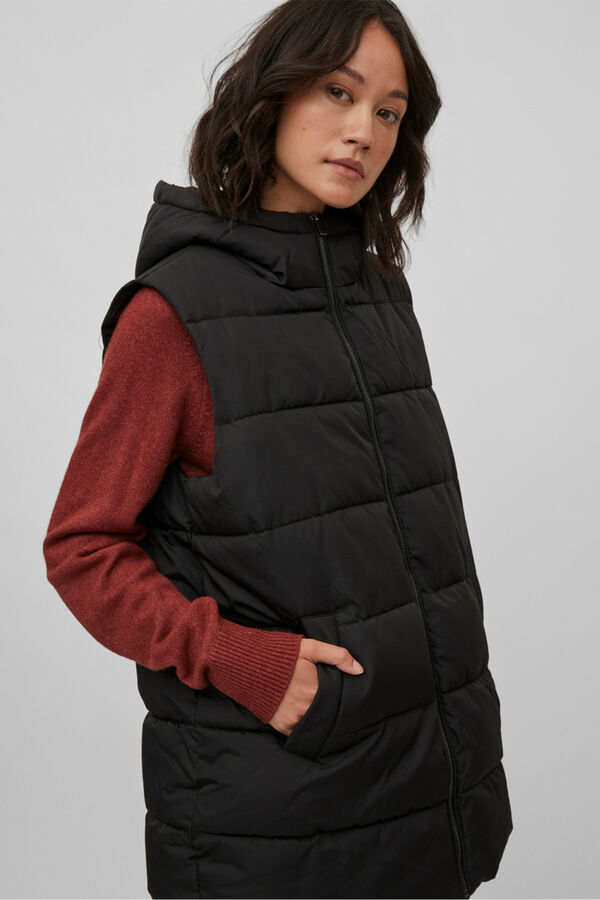 Vila Colete de mulher acolchoado Preto