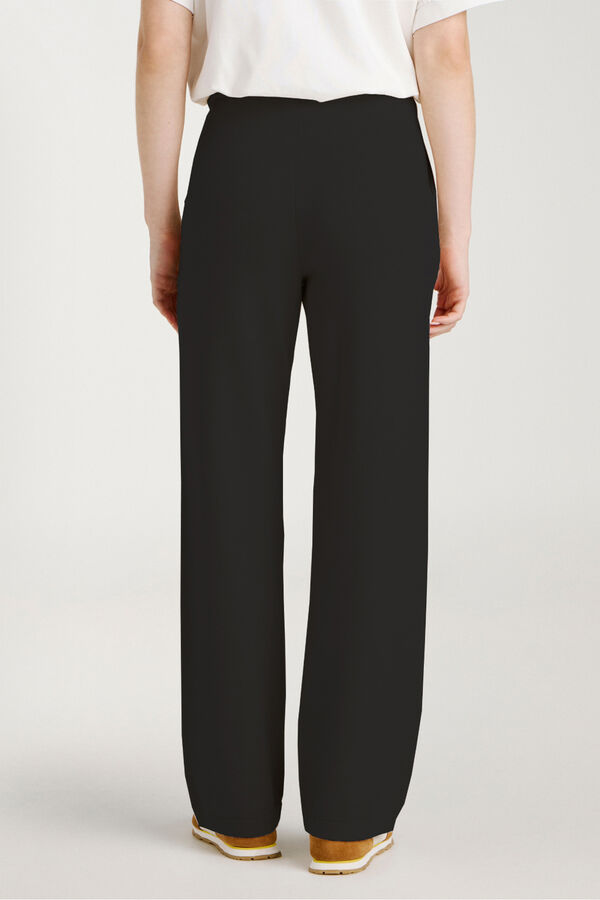Vila Pantal&oacute;n largo de punto con viscosa Negro