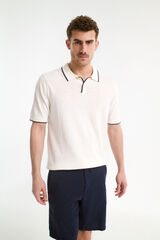 Selected Camisa polo de linho de manga manga curta Branco