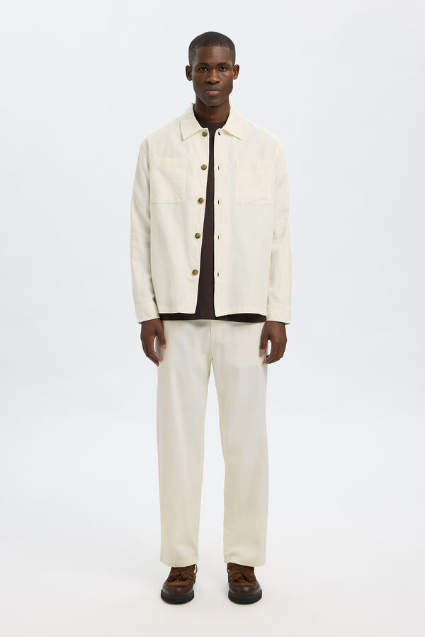 Selected Sobrecamisa de lino Blanco